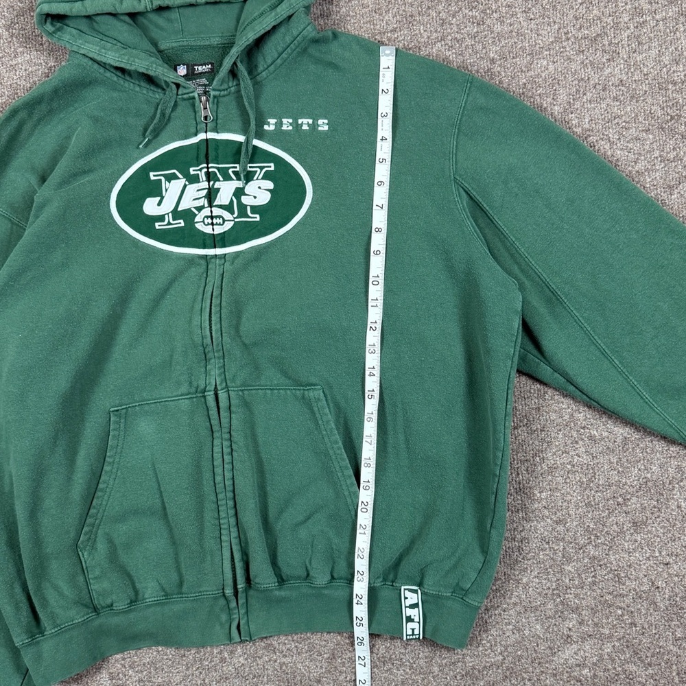 Vintage NFL Team Apparel NY Jets Football Green Hooded Zip Up Sweatshirt Size XL - Picture 8 of 9